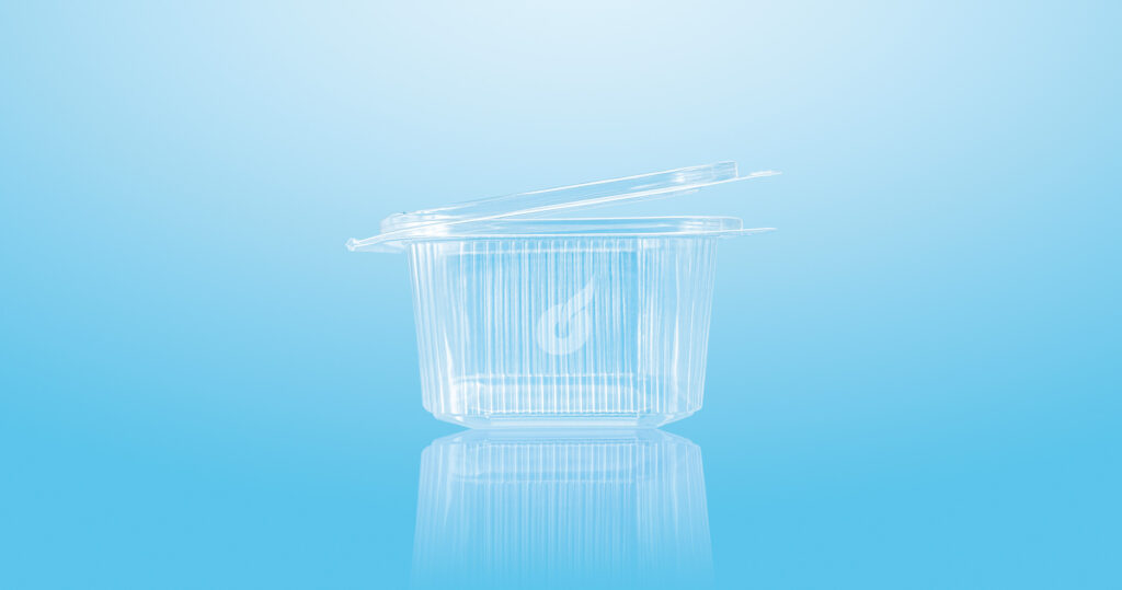 Boite plastique rectangle avec couvercle 375cc