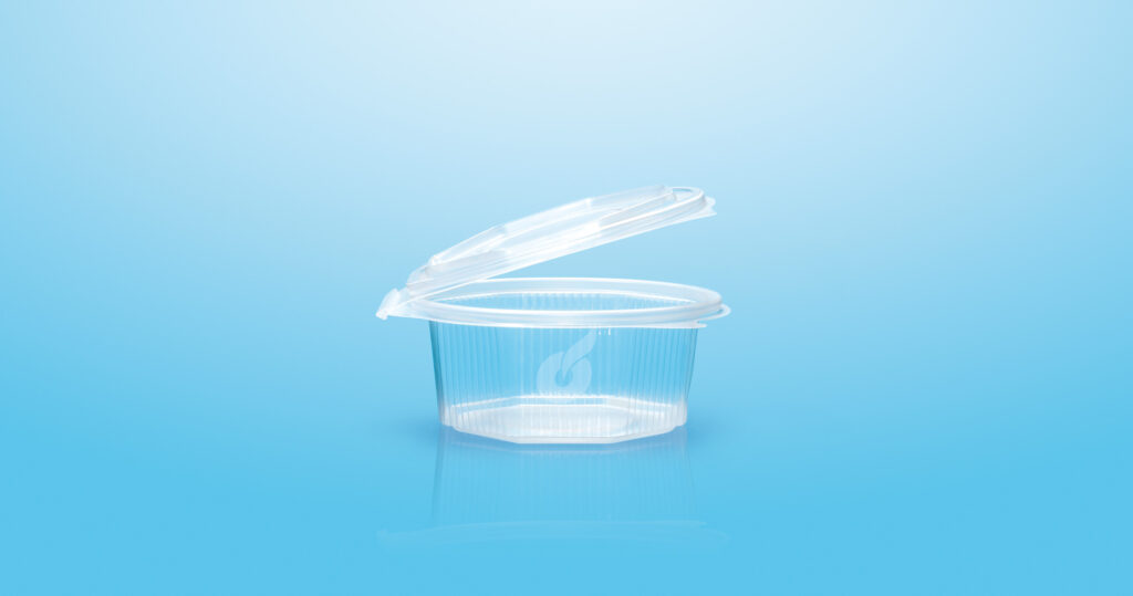 Boite plastique ronde avec couvercle 375cc